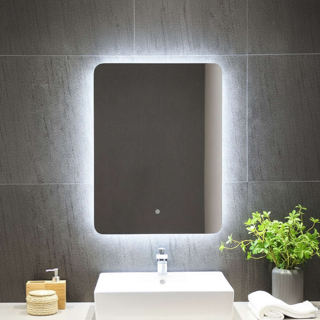 Badkamerspiegel met verlichting verticaal