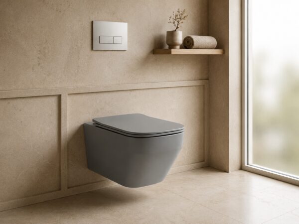 Prague Grey Hangtoilet - Lifestyle Close Up